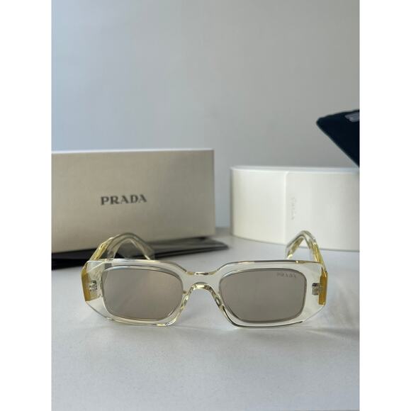 NEW Prada PR17WS Symbole Sunglasses in Champagne Mirror - Picture 6 of 9